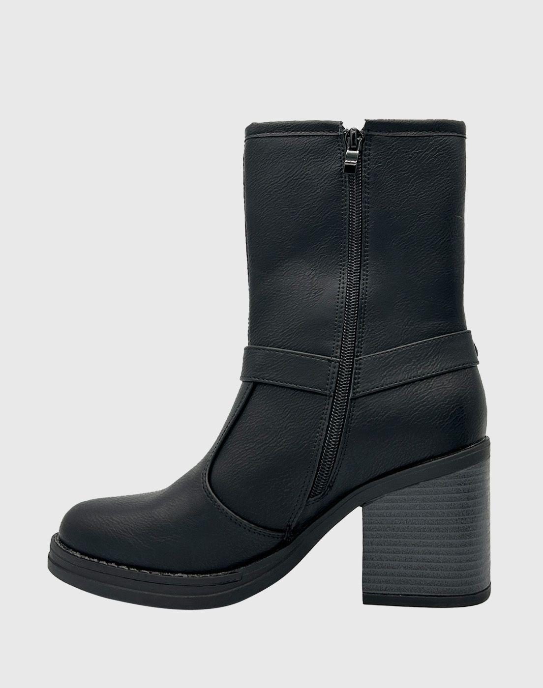 Bota para mujer, negro, cuadruple correa Danicolle-2