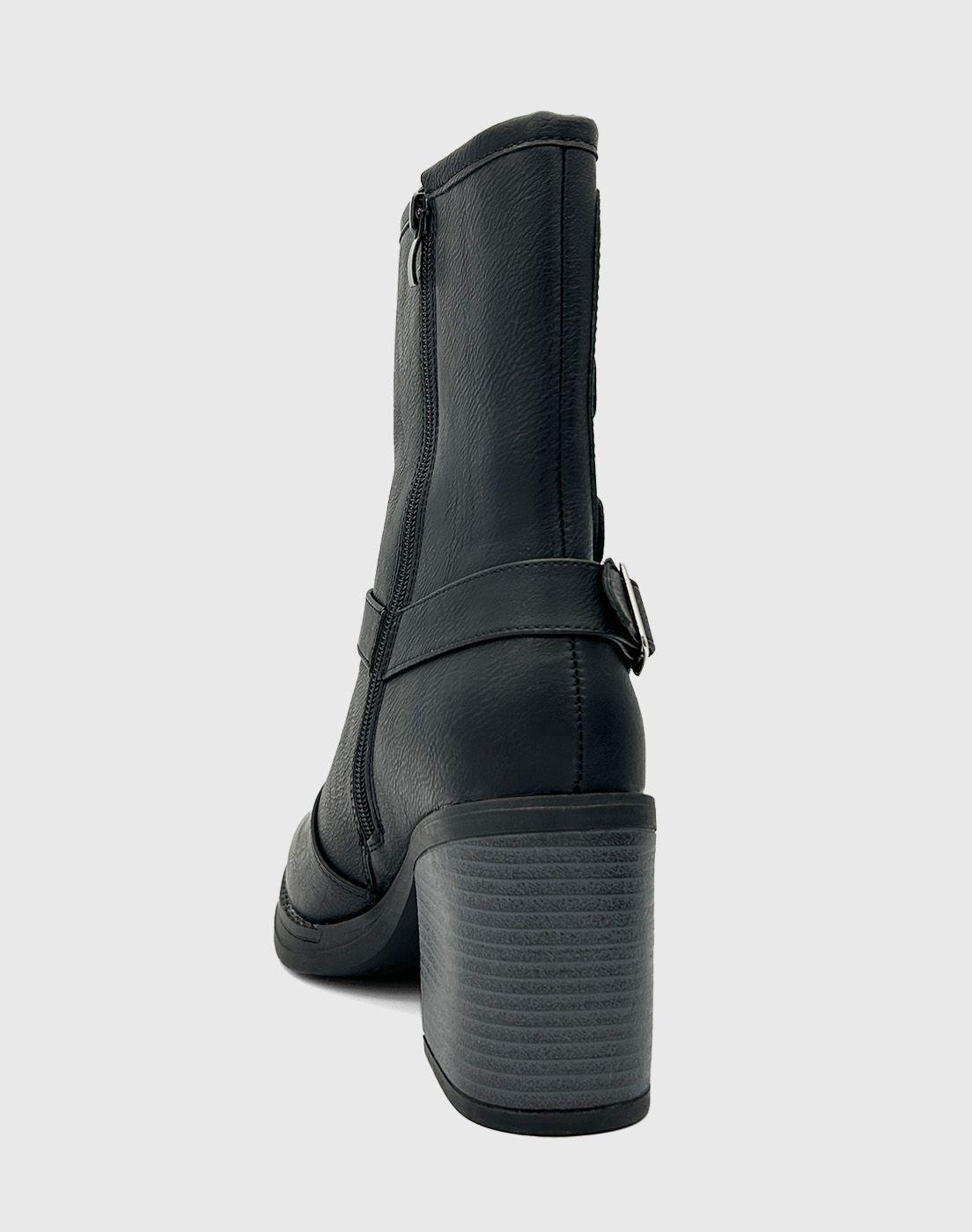 Bota para mujer, negro, cuadruple correa Danicolle-3
