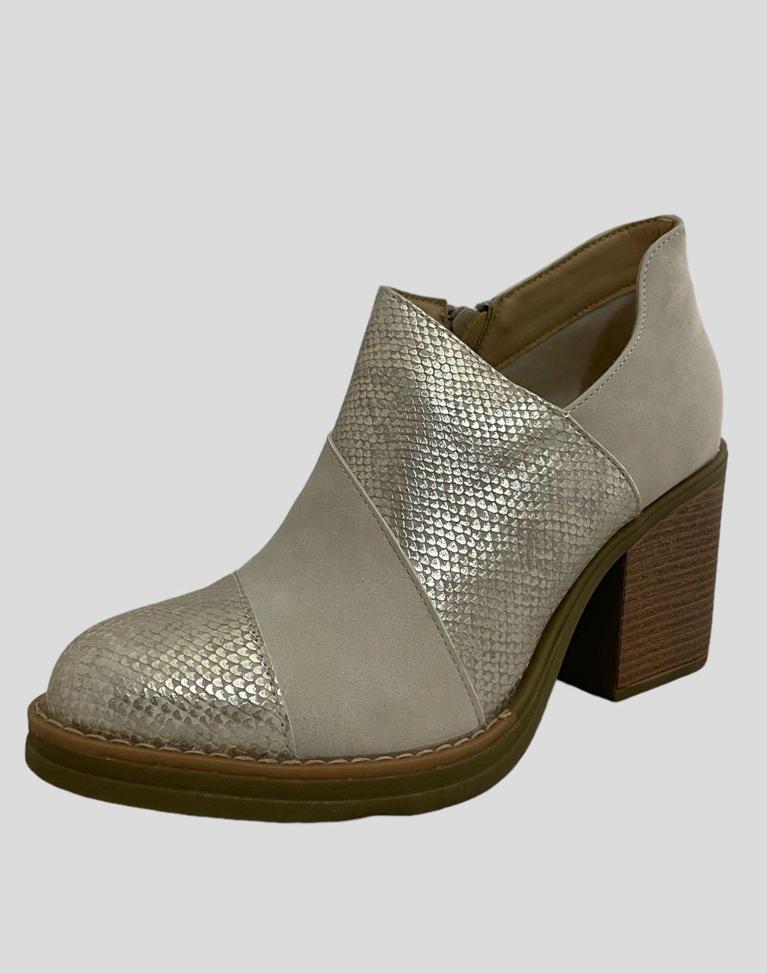 Botin eneven alto Beige-0