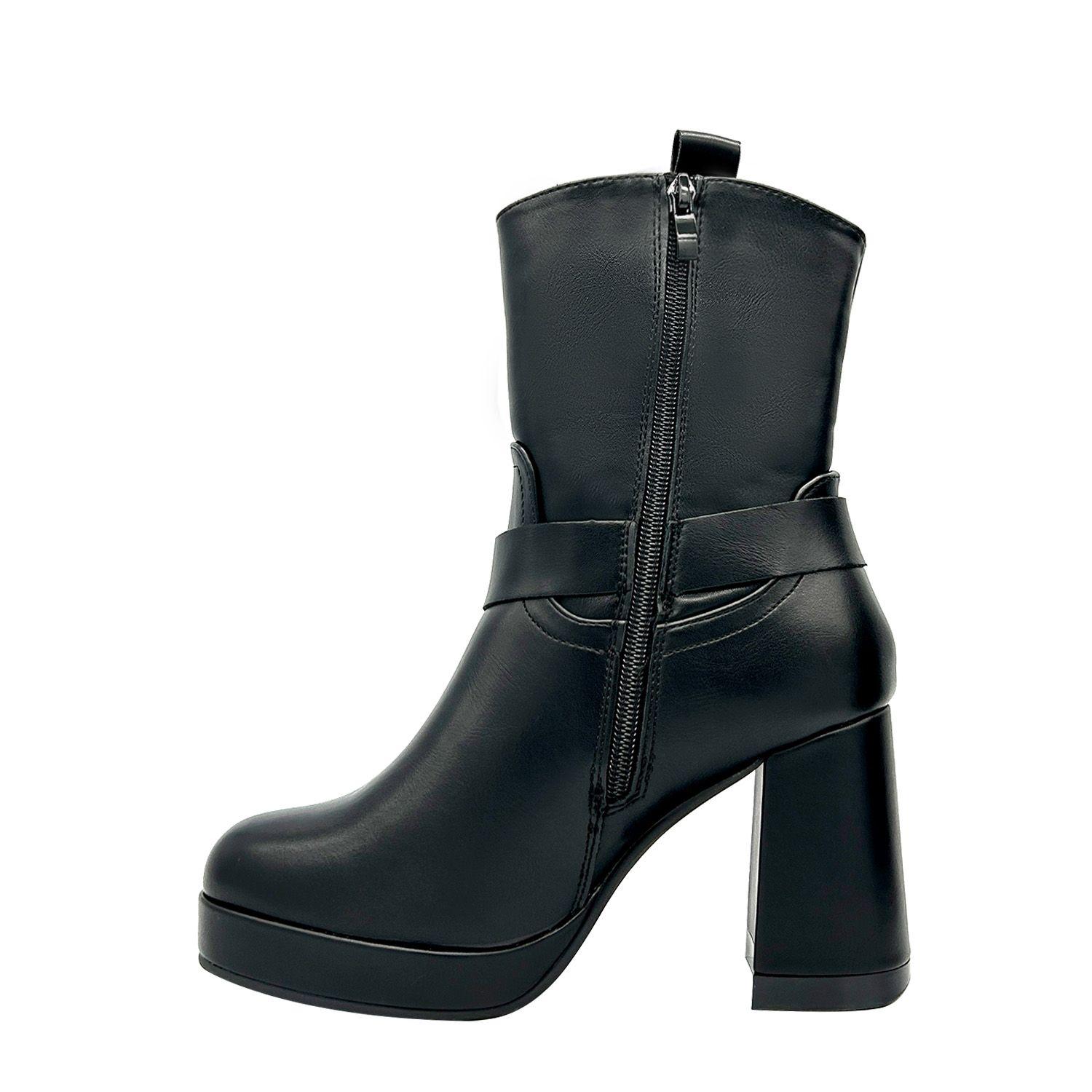 Bota para mujer color Negro con plataforma y detalles-3