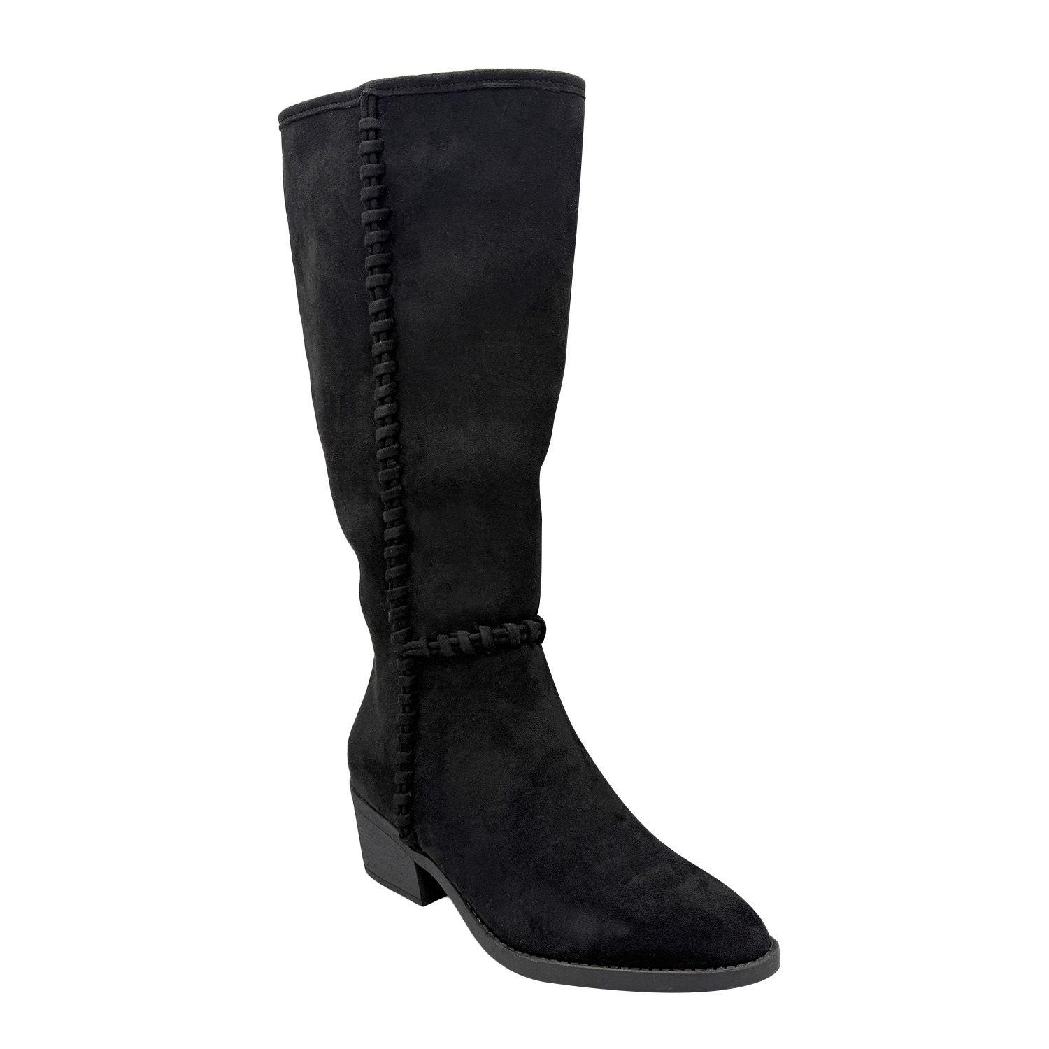 Bota para mujer costura visible negro Danicolle-4