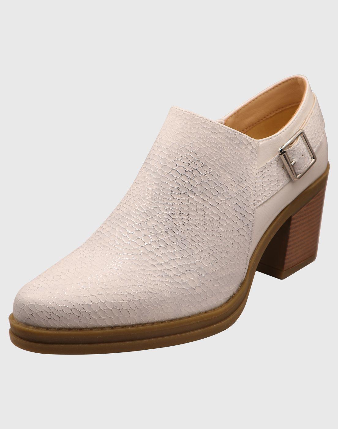Botin hebilla Blanco-0