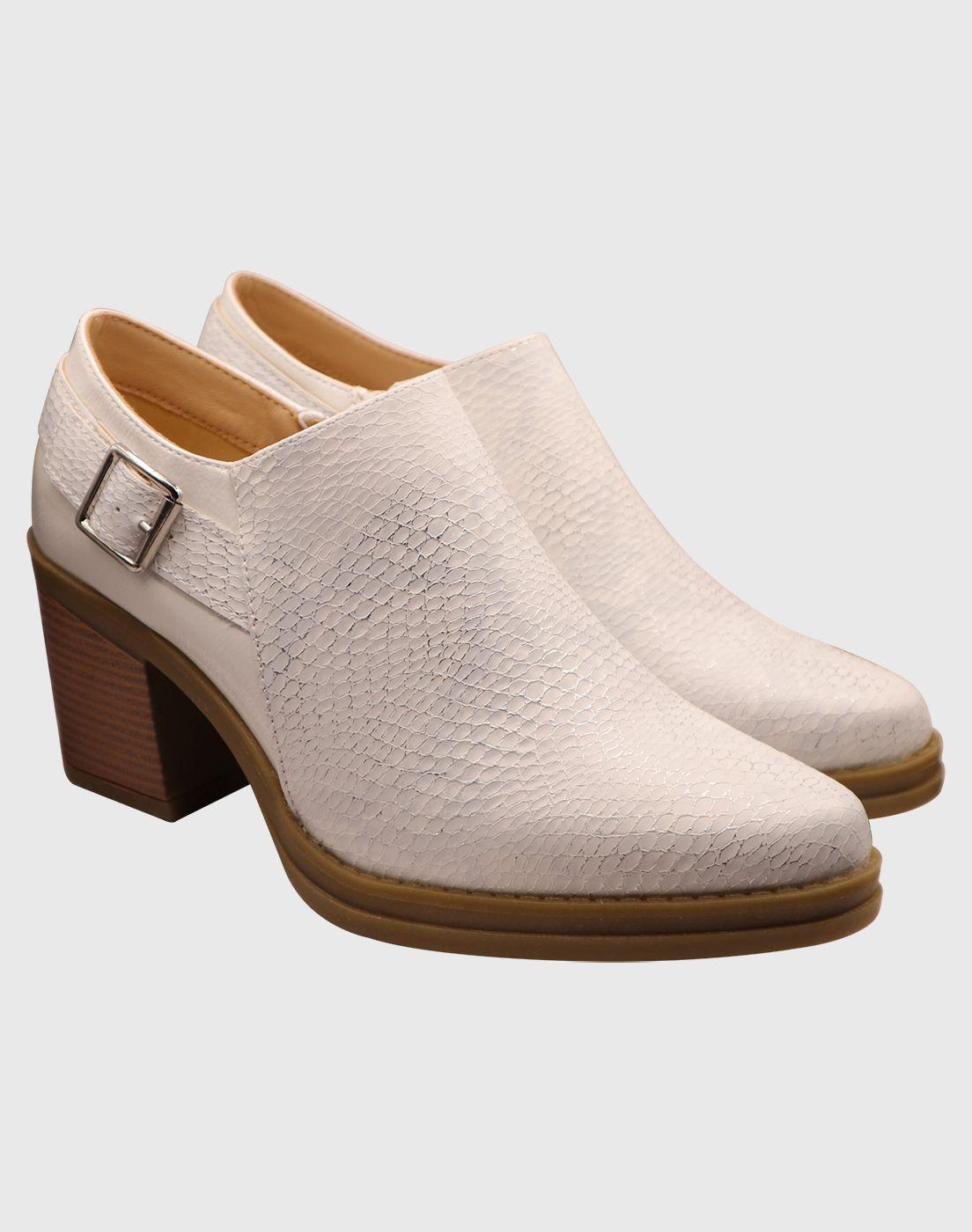 Botin hebilla Blanco-1
