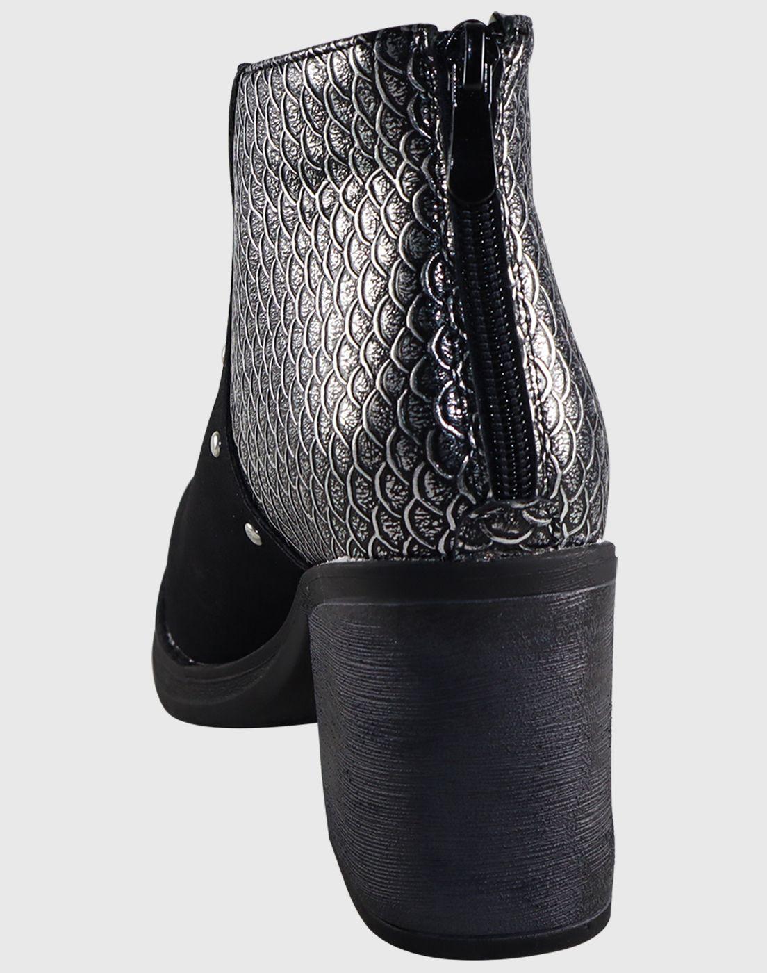 Botin alto alligator Negro Danicolle-2
