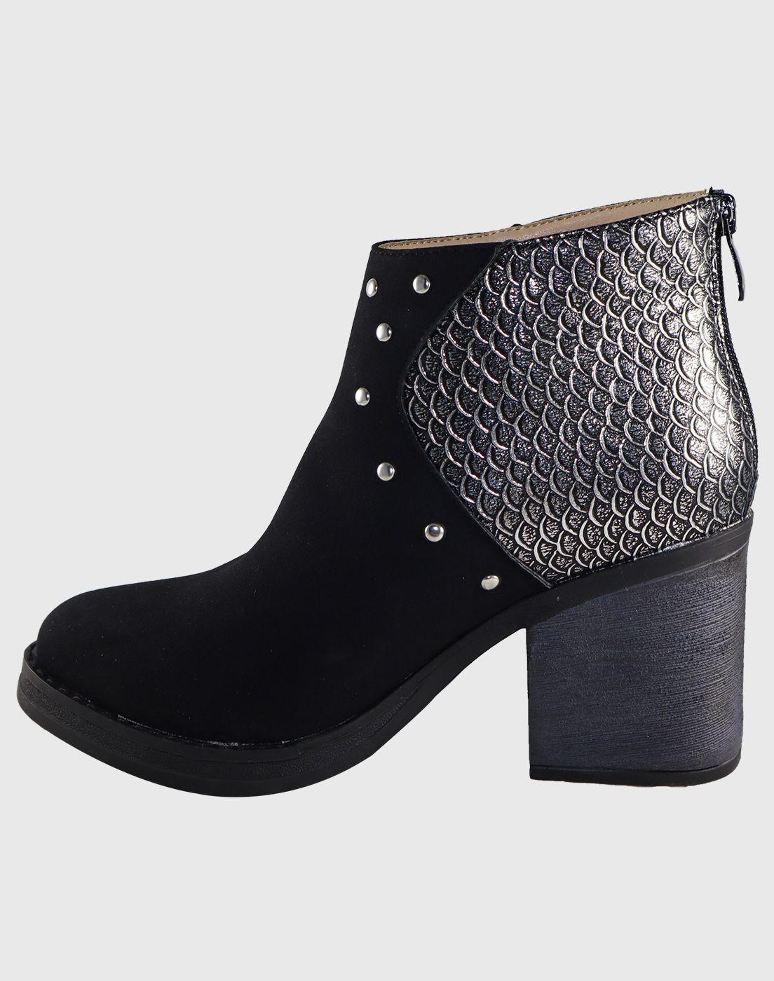 Botin alto alligator Negro Danicolle-3