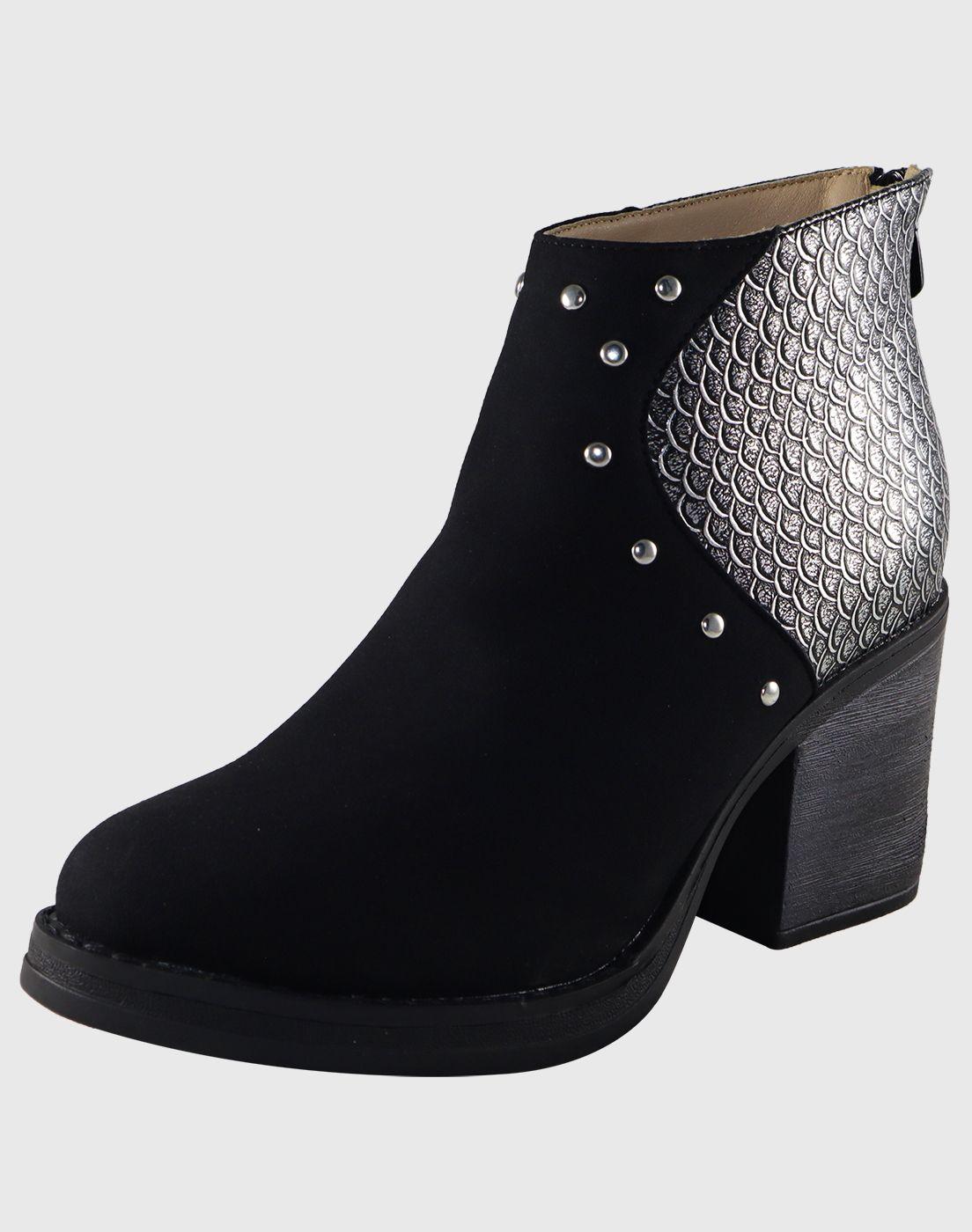 Botin alto alligator Negro Danicolle-4