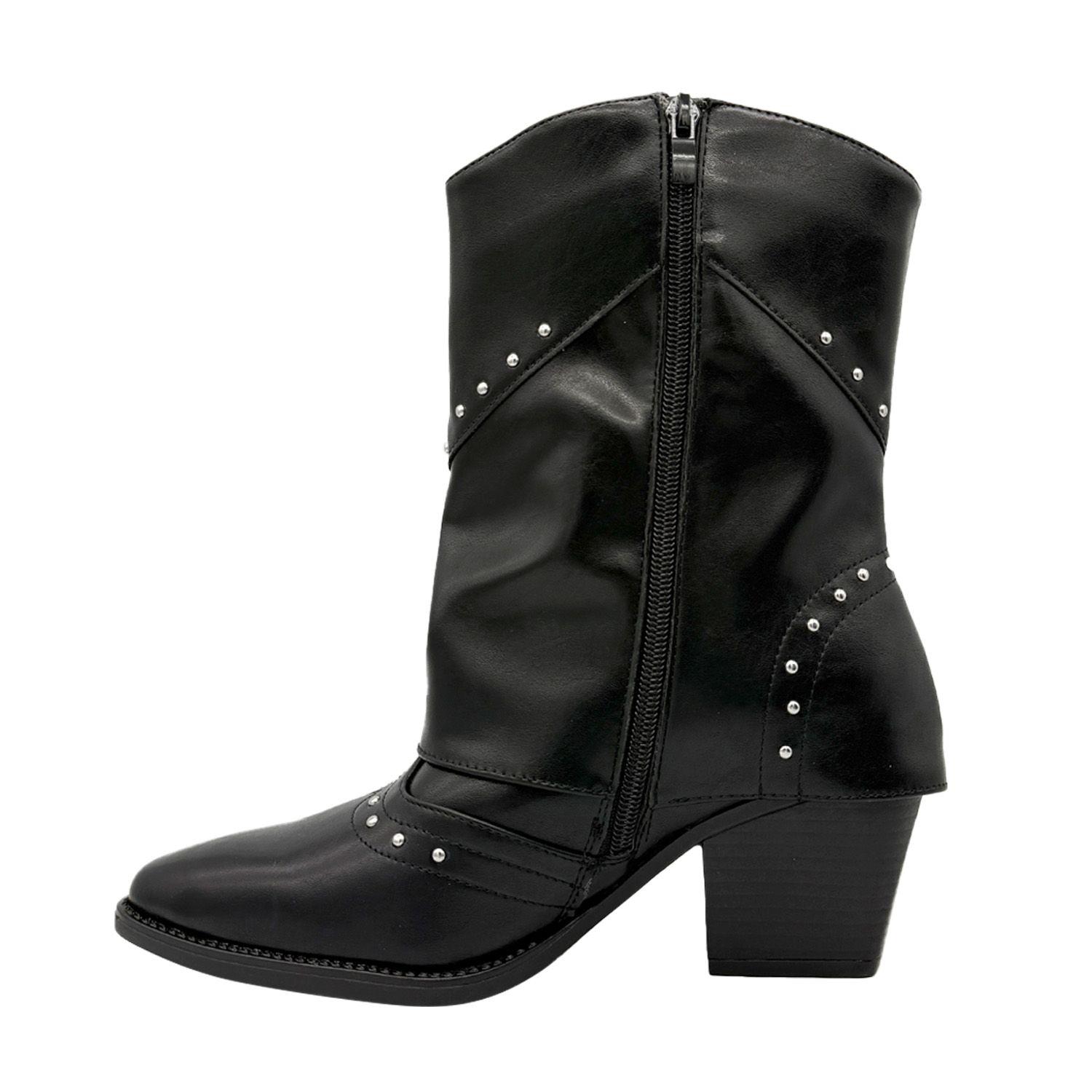 Bota para mujer sobrecapa Lisa Negro Danicolle-2