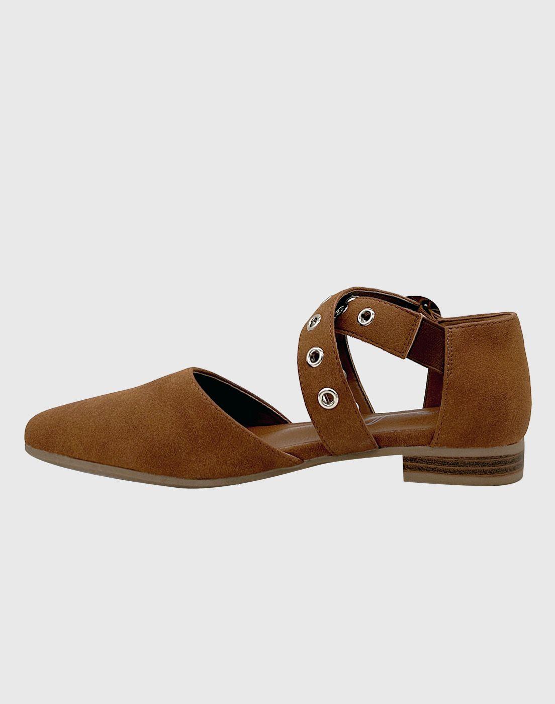 Ballerina para mujer plana Ecocuero Camel-1