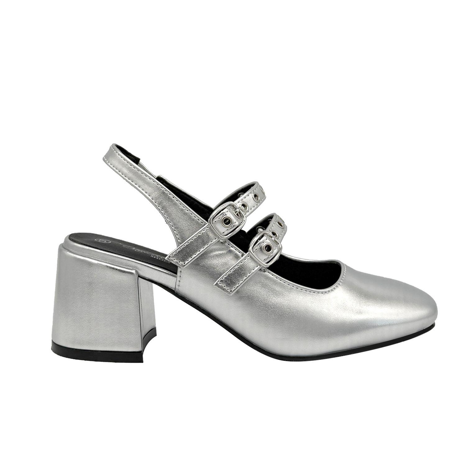 Zapato para mujer con correas Plateado Danicolle-0