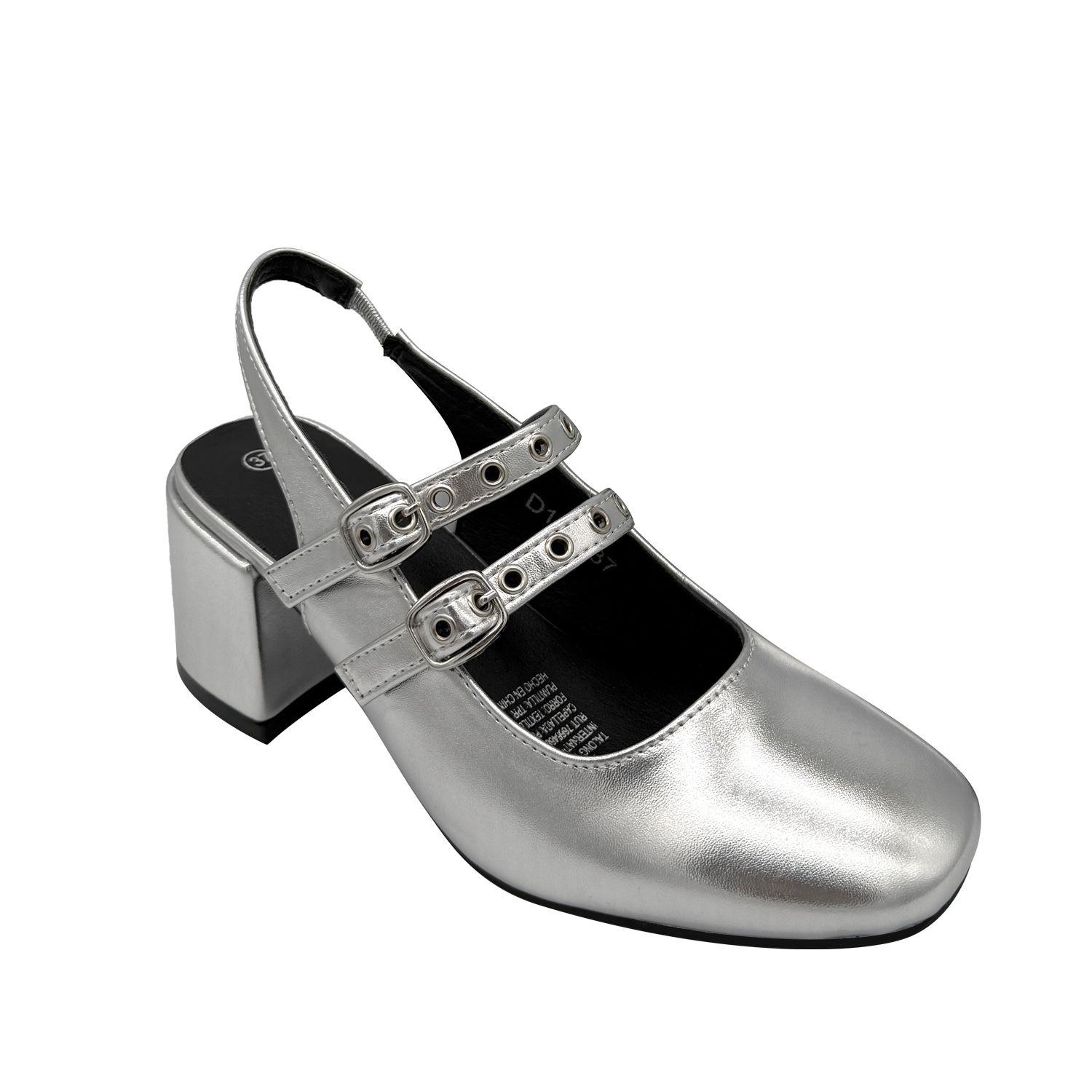 Zapato para mujer con correas Plateado Danicolle-2