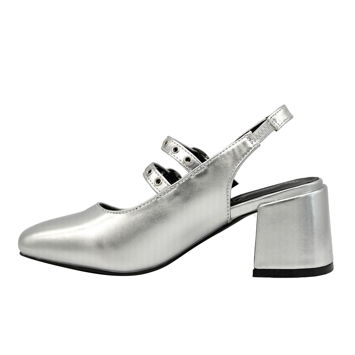 Zapato para mujer con correas Plateado Danicolle-4