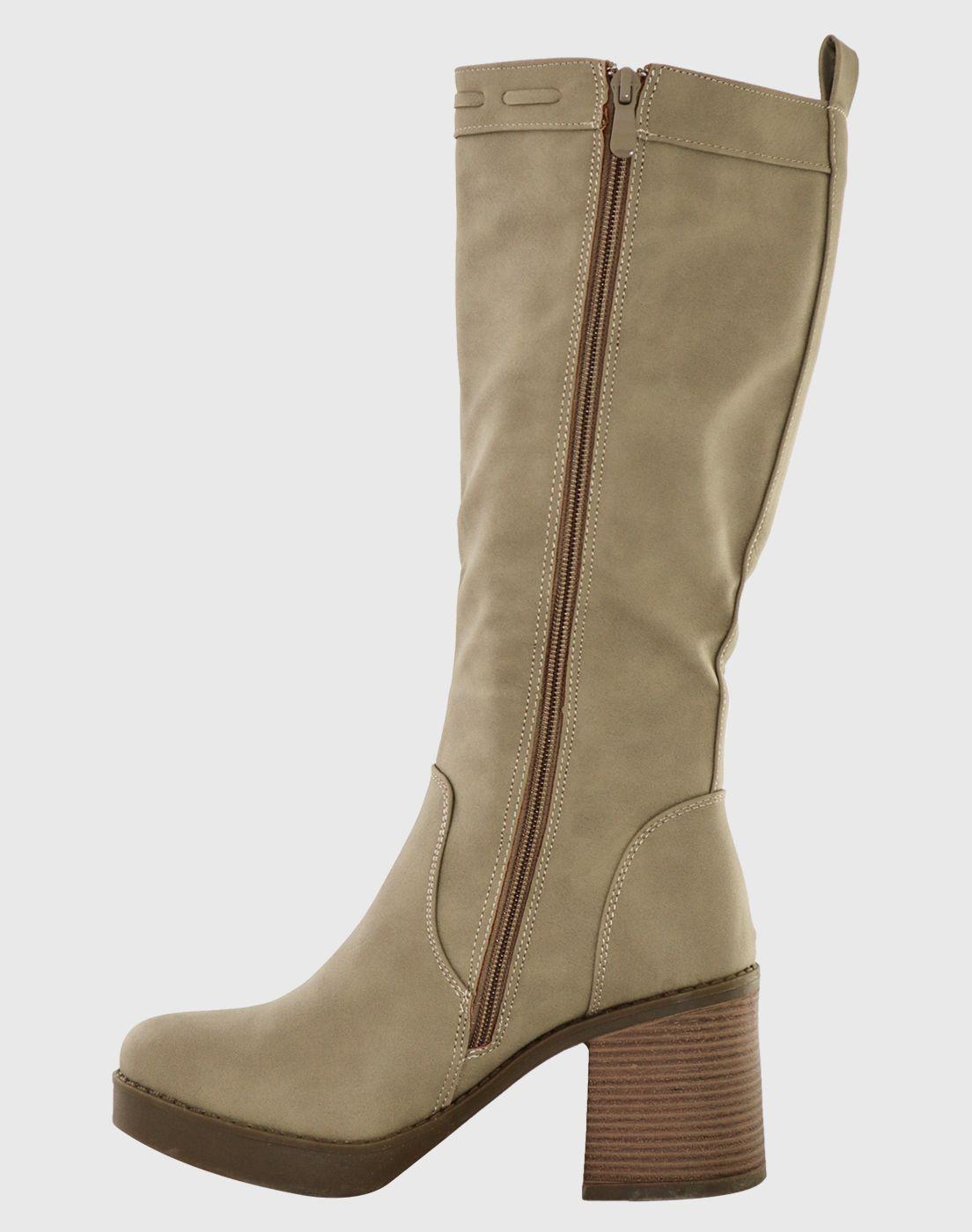 Bota Lisa alta Khaki-1