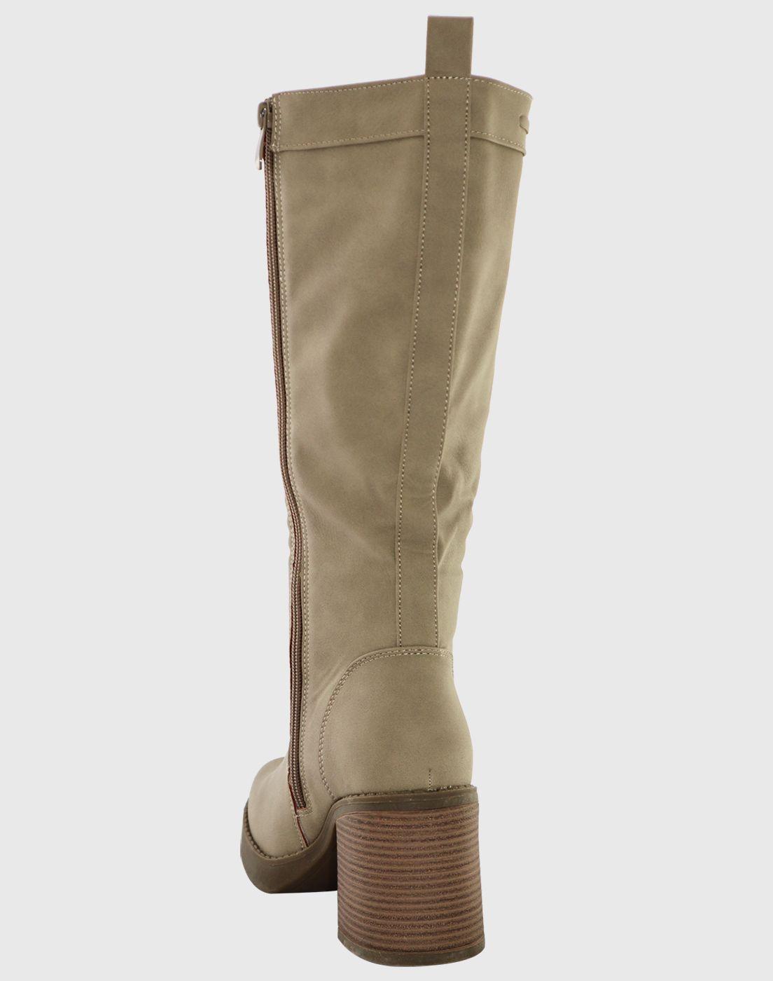 Bota Lisa alta Khaki-2