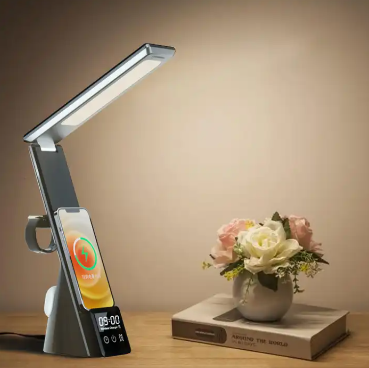 Lampara Led Inteligente Con Cargador Inalambrico De Celular-4