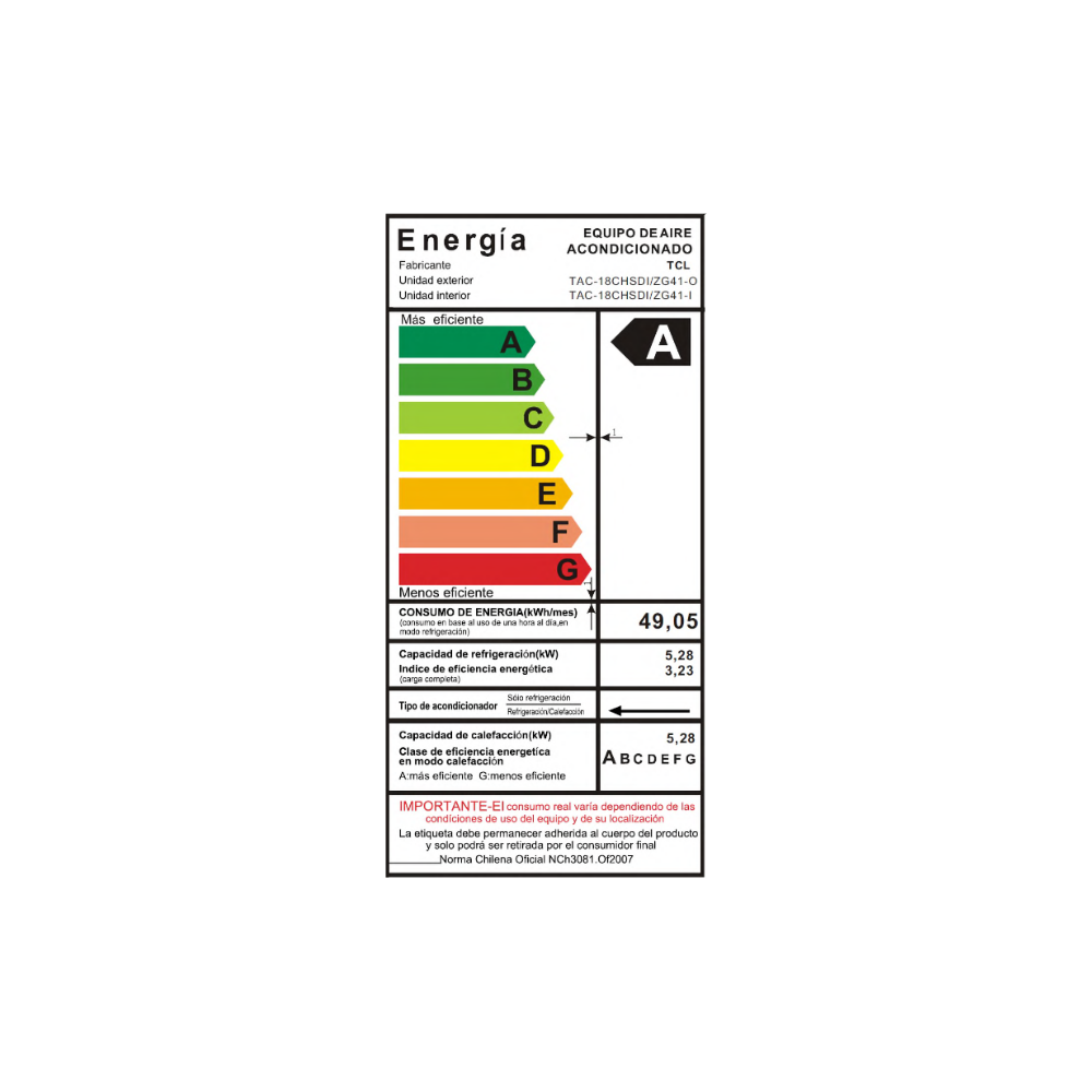 Aire Acondicionado Inverter SaveIN Black AI 18000 BTU WIFI-6