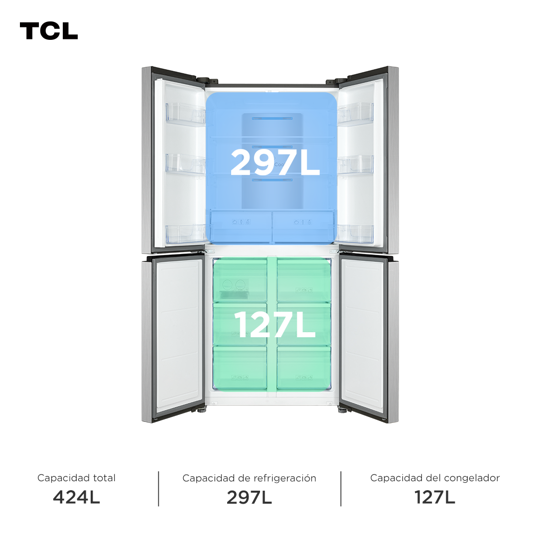 Refrigerador Cross Door TCL 424 Litros P460CD-2