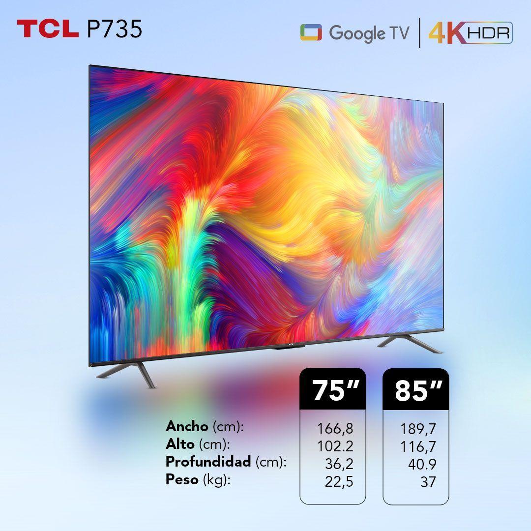 LED 75" TCL 75P735 4K HDR Smart TV Google TV-10