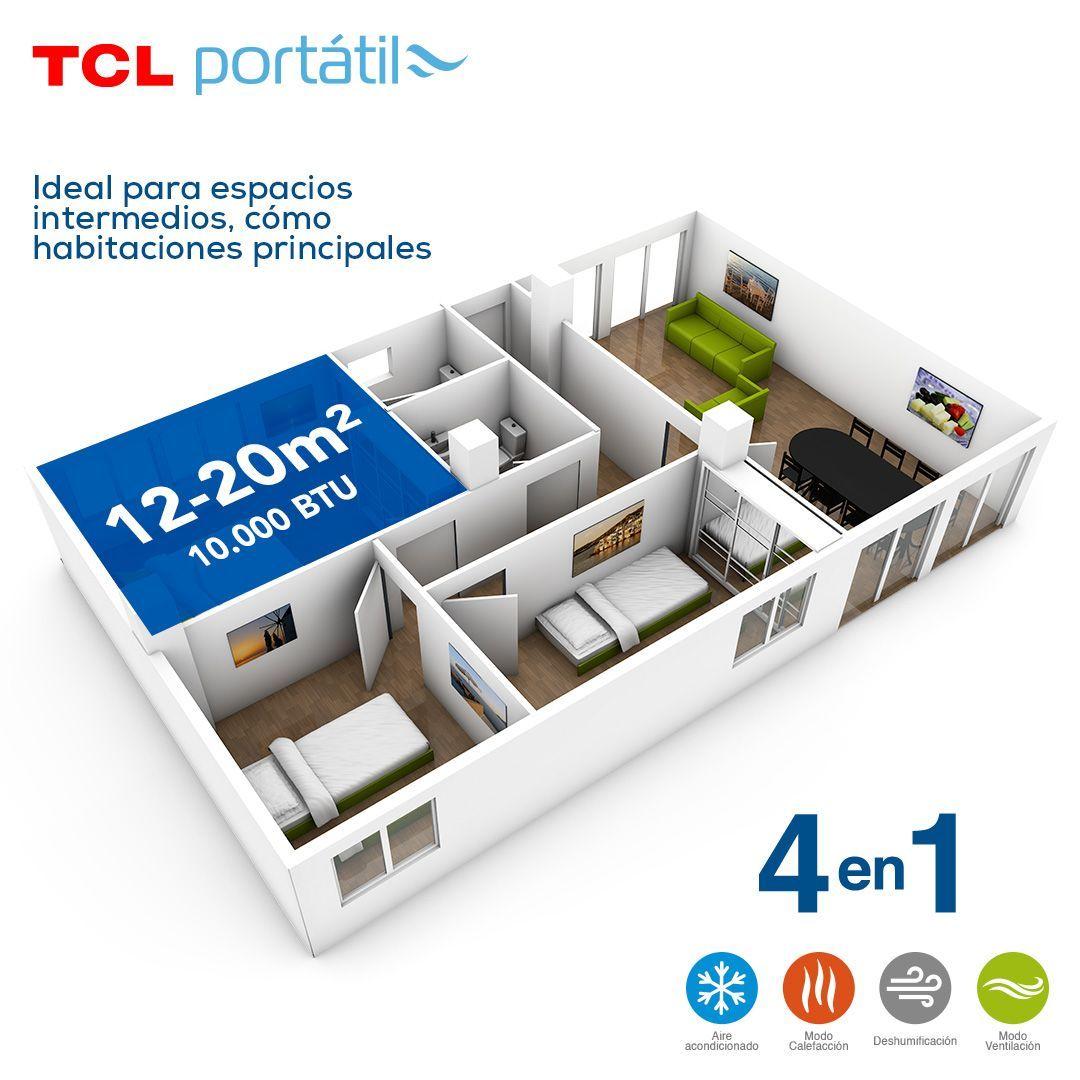 Aire Acondicionado Frio-Calor Portátil TCL 10.000btu 4en1-4