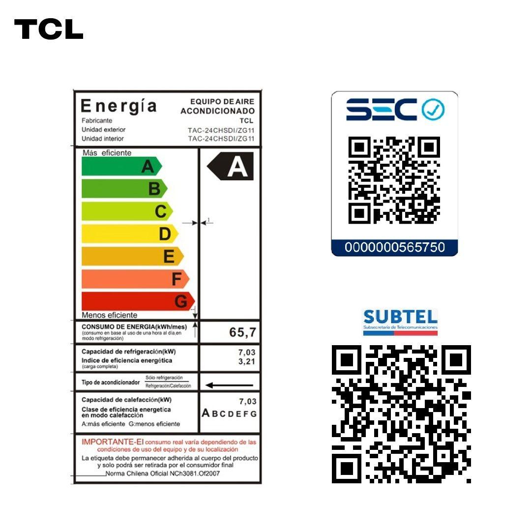 Aire Acondicionado Inverter TCL SaveIN 24000 BTU WIFI-7