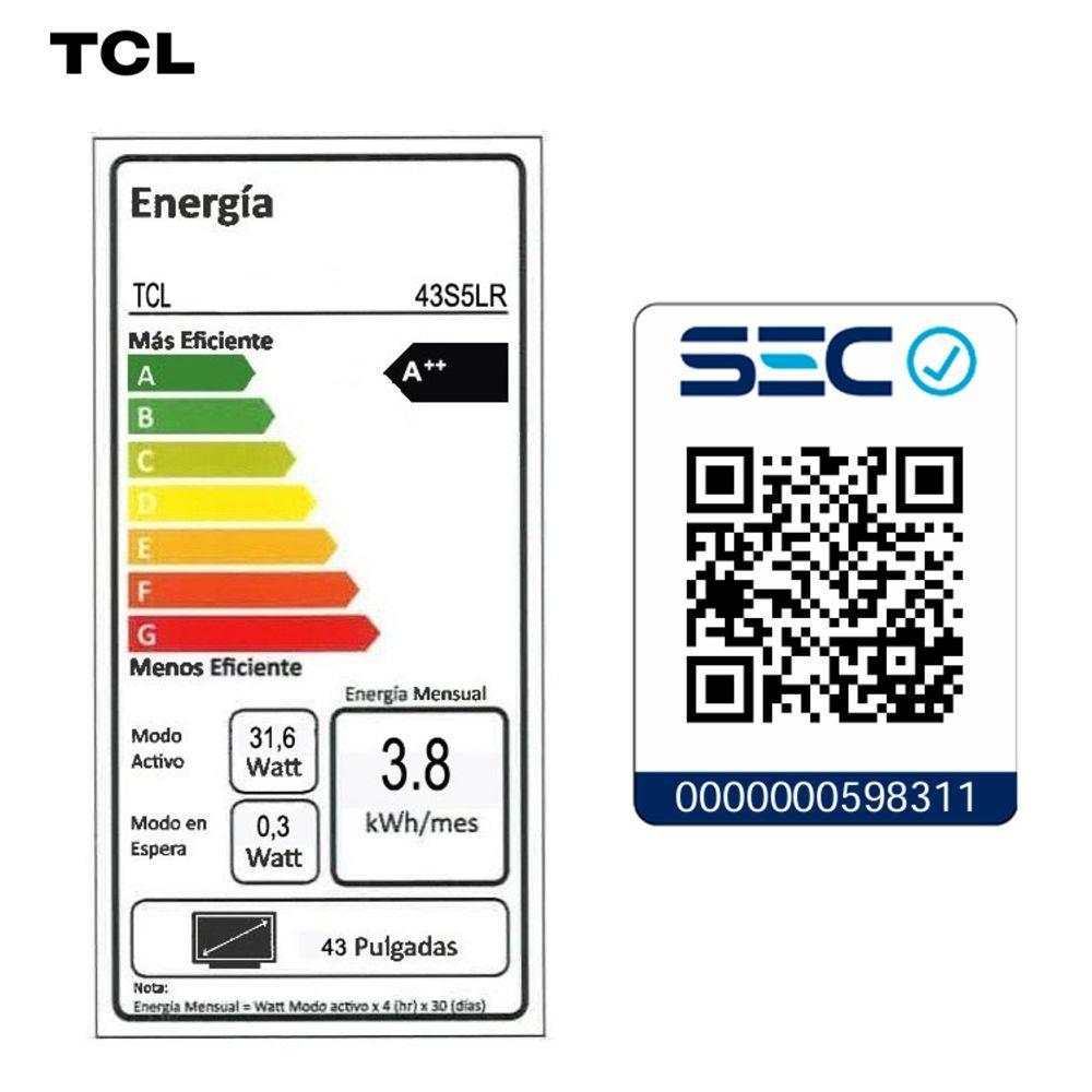 Smart TV TCL Roku TV 43" QLED FHD S5LR-7