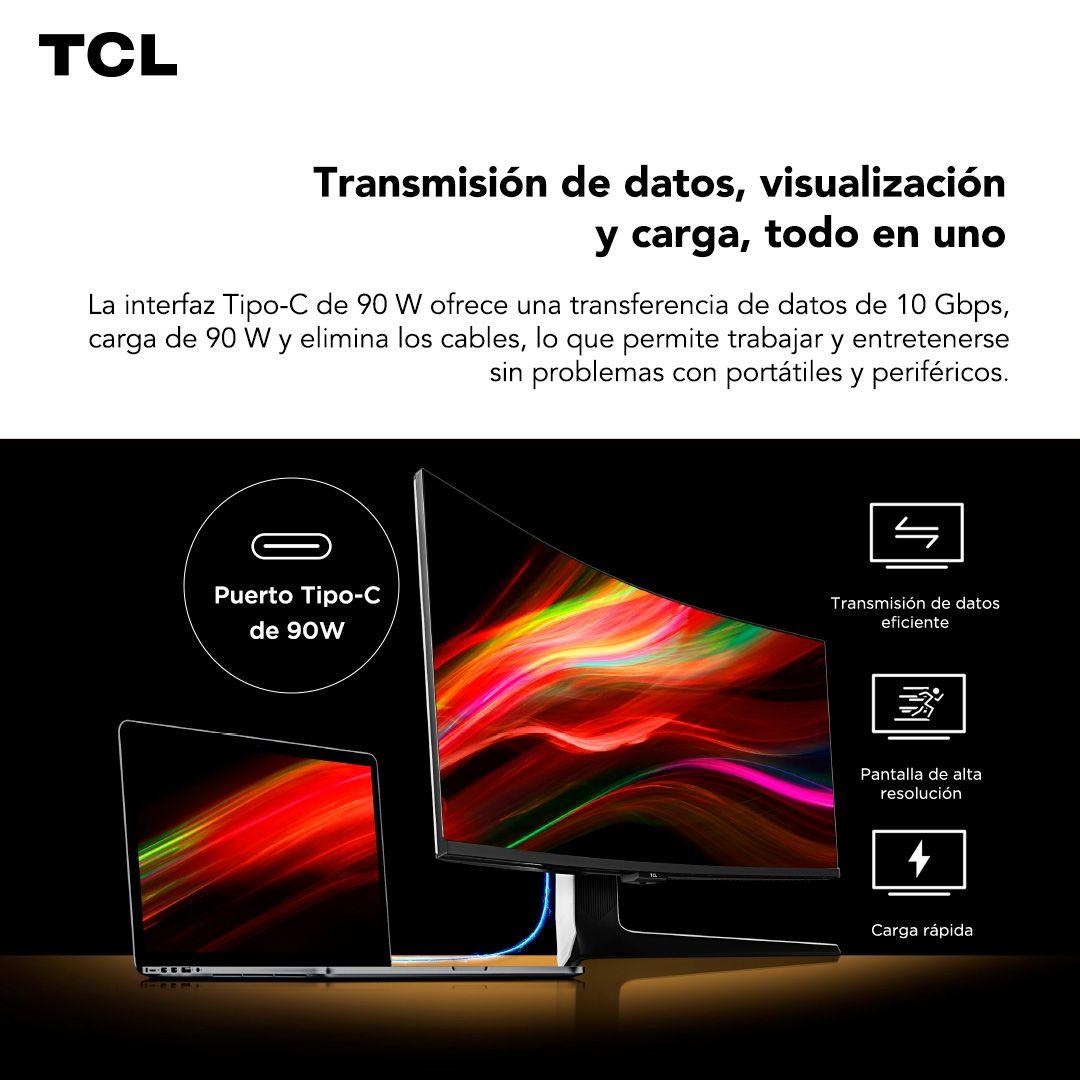 Monitor Gamer Curvo TCL 34" R83Q WQHD 170Hz QD-MiniLED 1ms-5