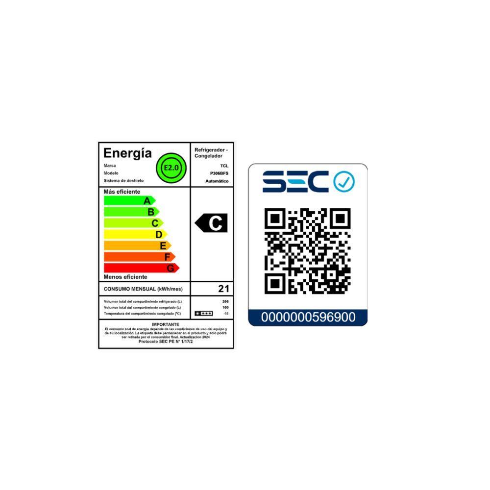 Refrigerador Bottom Freezer No Frost 306L P306BFS-7