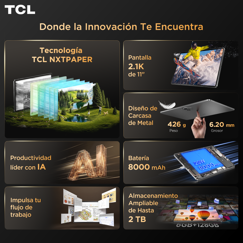 TAB A1 NXTPAPER 256GB / 6GB Octa Core 11" 2.1k 90Hz + Lapiz + Funda-3