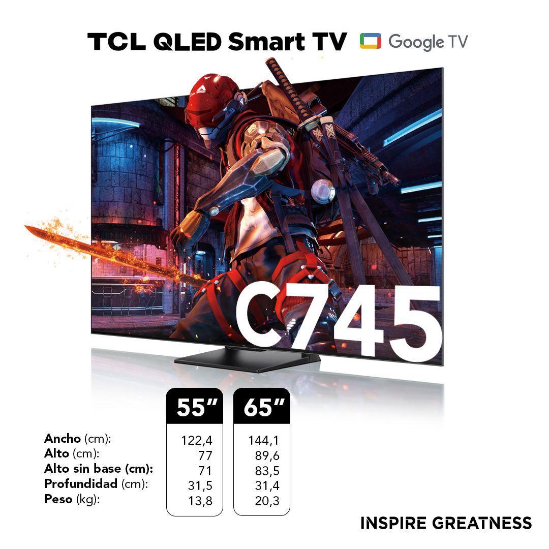 QLED 65" TCL 65C745 4K HDR Smart TV Google TV-10