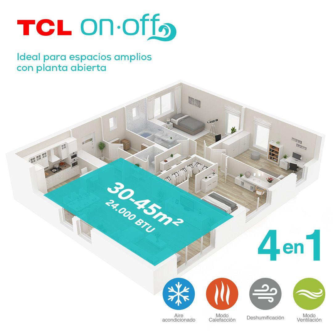 Aire Acondicionado Frio-Calor Split TCL 24000 BTU 4en1-4