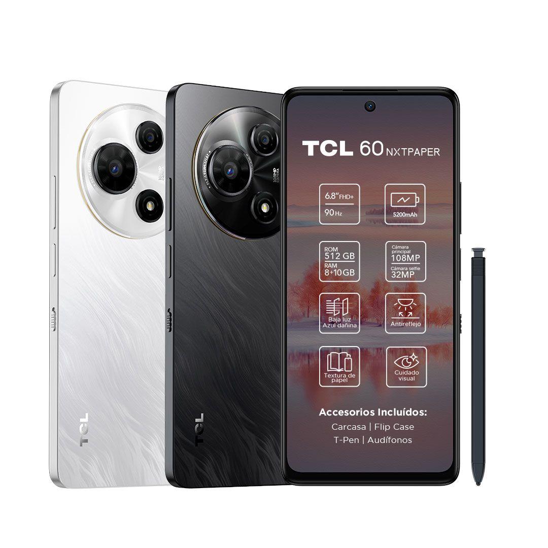 Smartphone TCL 60 NXTPAPER 512GB + Lápiz + Flip Case Blanco-0