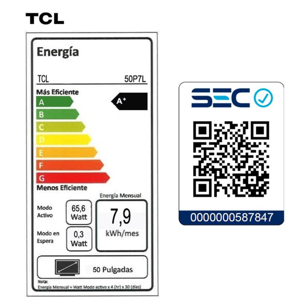 Smart TV TCL 50" QLED UHD 4K P7L-7
