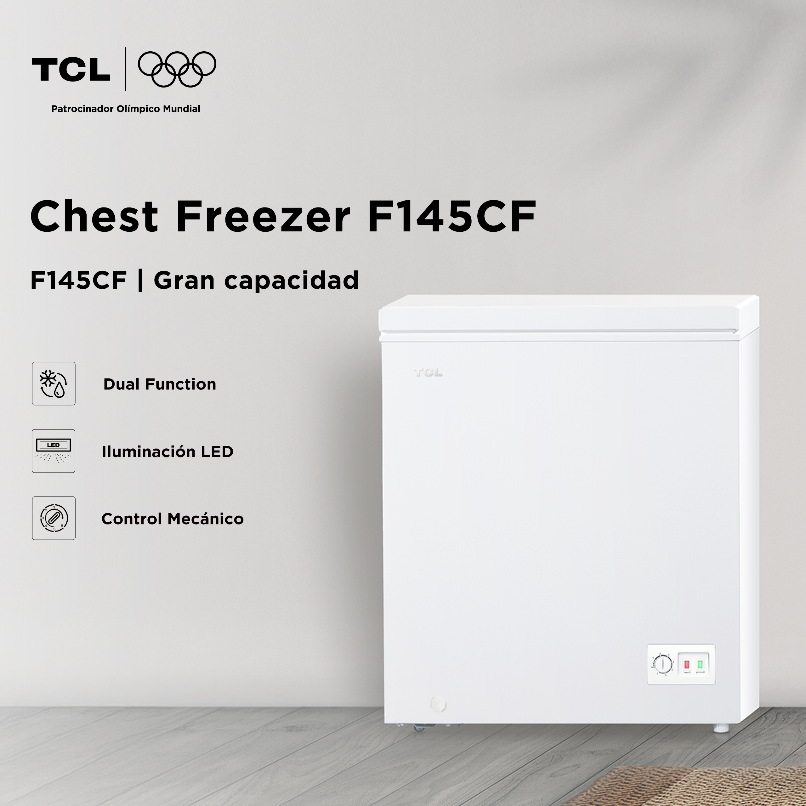 Freezer Horizontal TCL 137L F145CF-3