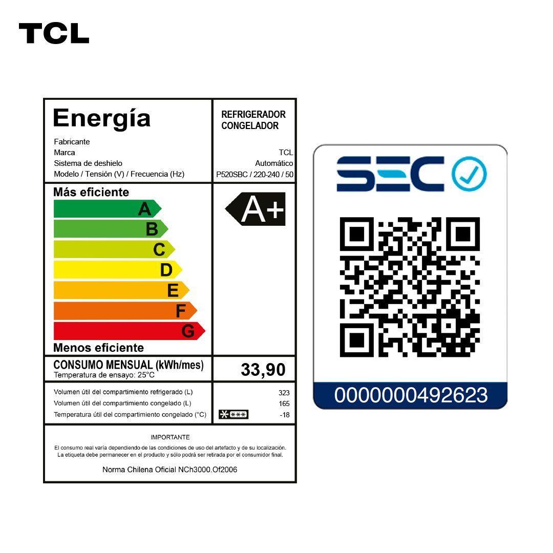 Refrigerador Side By Side TCL 488L P520SBS-9