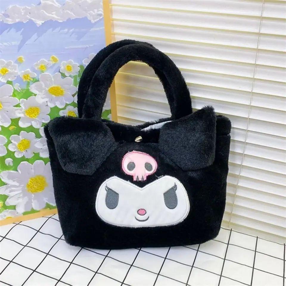 Bolso De Mano Felpa Cartera My Melody Kuromi Kawaii-2
