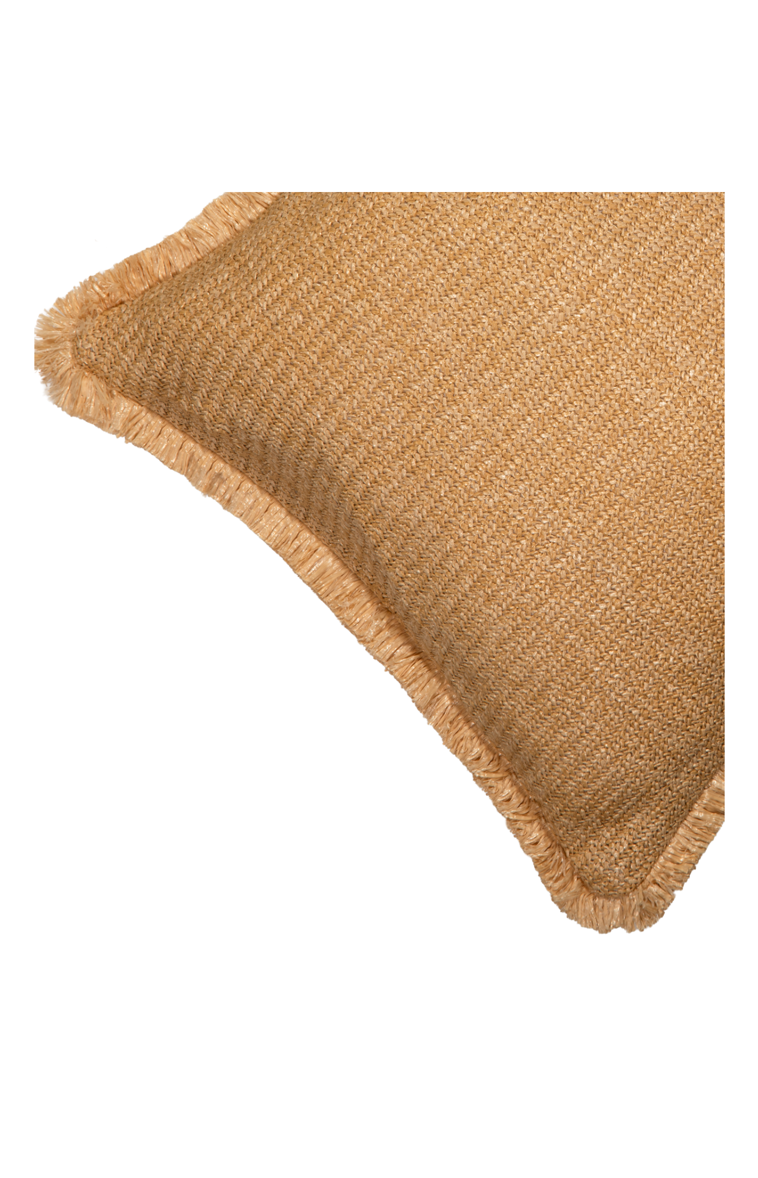 Cojín de rafia beige con flecos de 45 x 45 cm-1