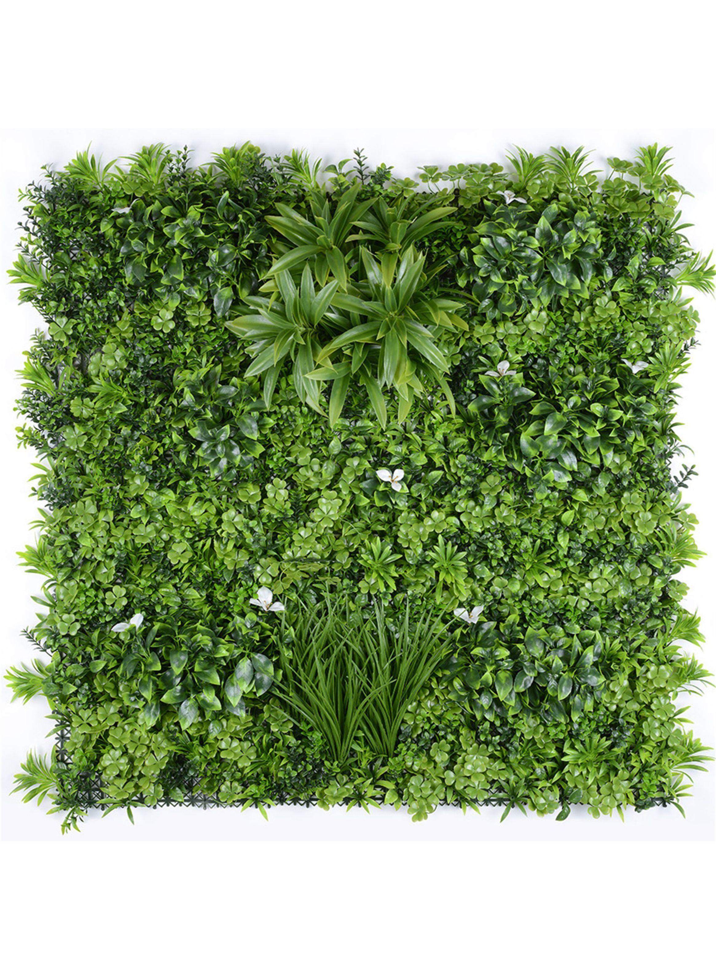 Pasto Mural Premium con Flores blancas 100 x 100 cm con Protección UV-0