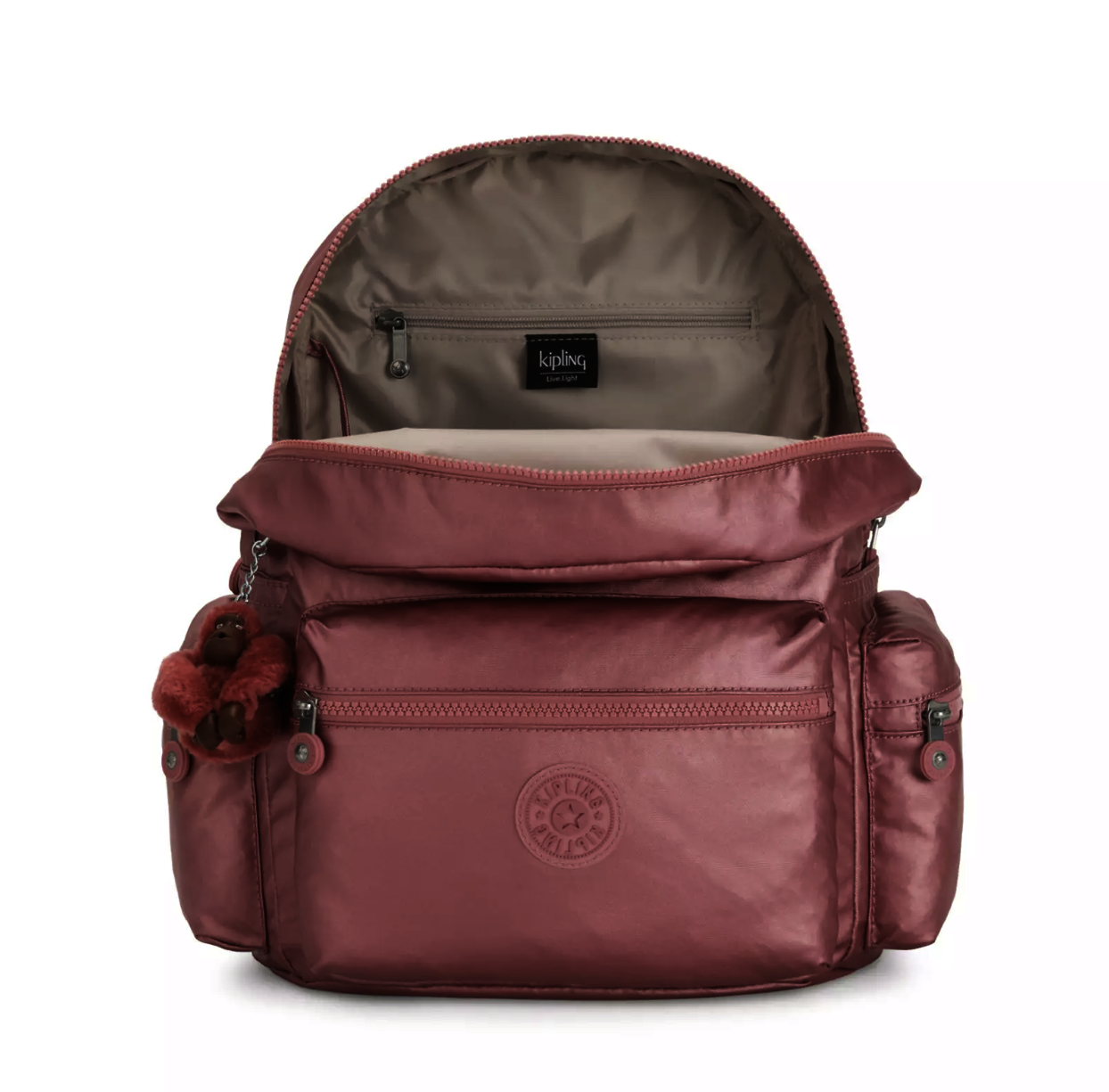 MOCHILA KIPLING EZRA COPPER METALLIC-1