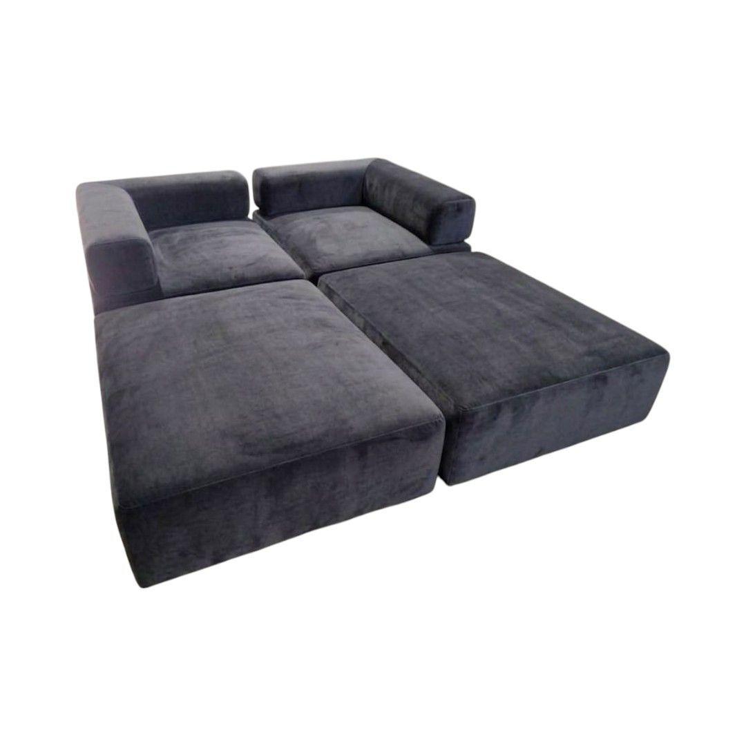 SOFA CAMA ARKOS DOS CUERPOS EN FELPA GRIS OSCURO-2