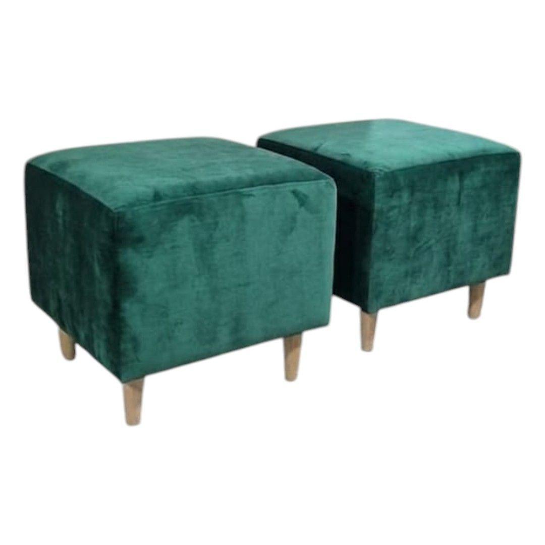 POUFS CUADRADOS EN FELPA VERDE-2