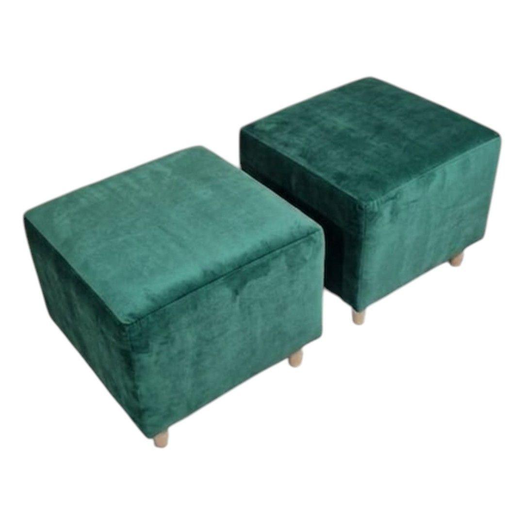 POUFS CUADRADOS EN FELPA VERDE-3