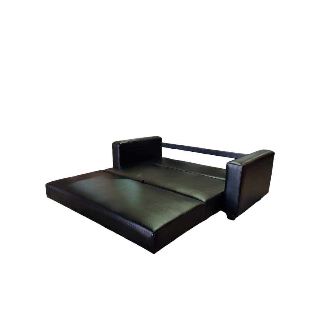 SOFA CAMA MULTIFUNCIONAL ECOCUERO NEGRO-4