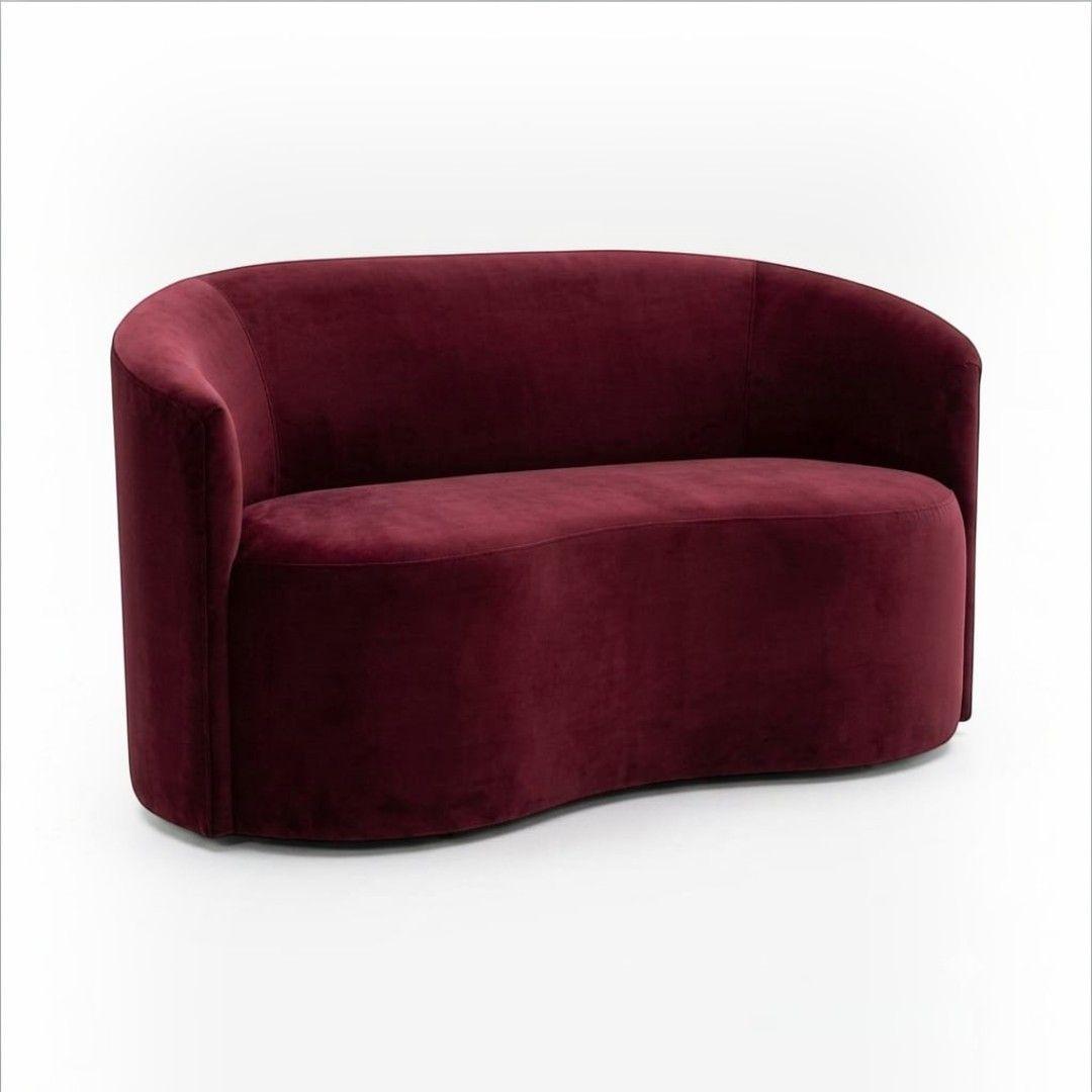 SOFA CURVO EN FELPA BURDEO-3