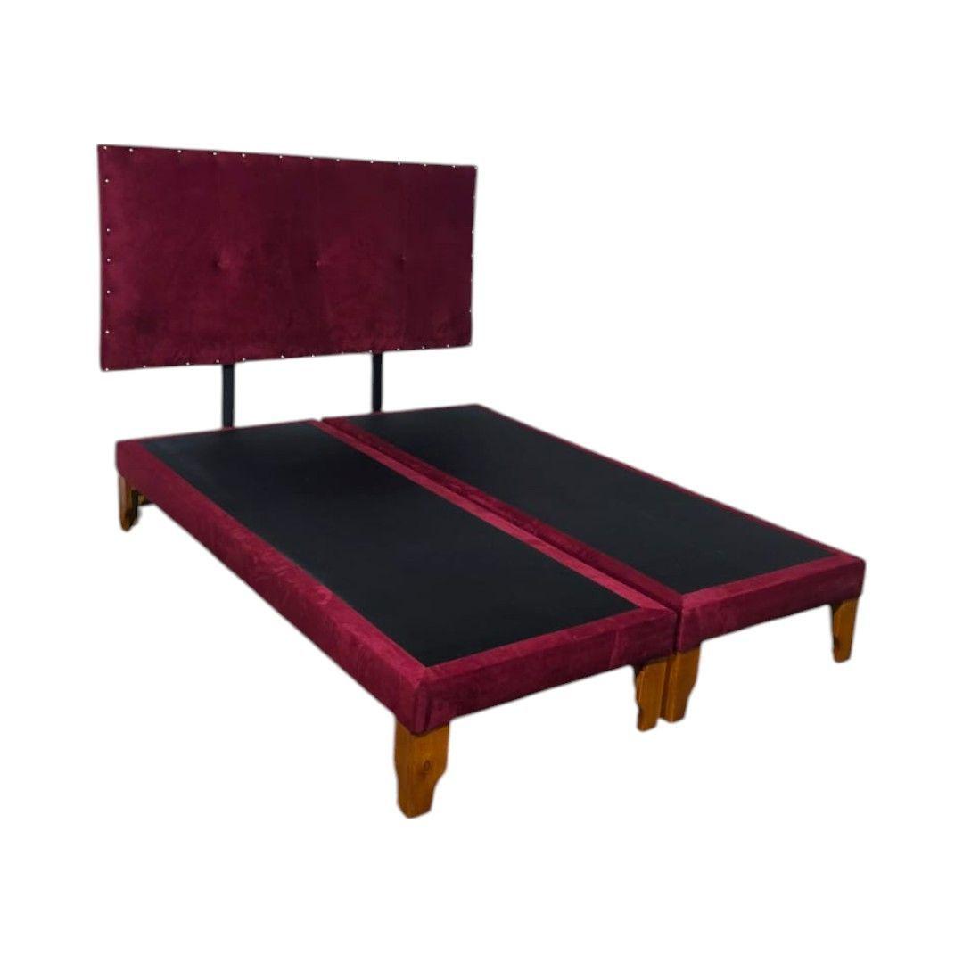 CAMA DOS PLAZAS FELPA BURDEO-1