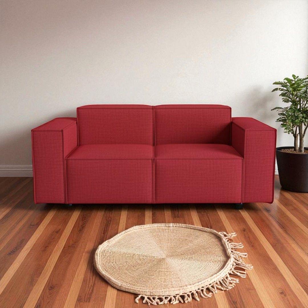 SOFA AURA TRES CUERPOS LINO ROJO-2