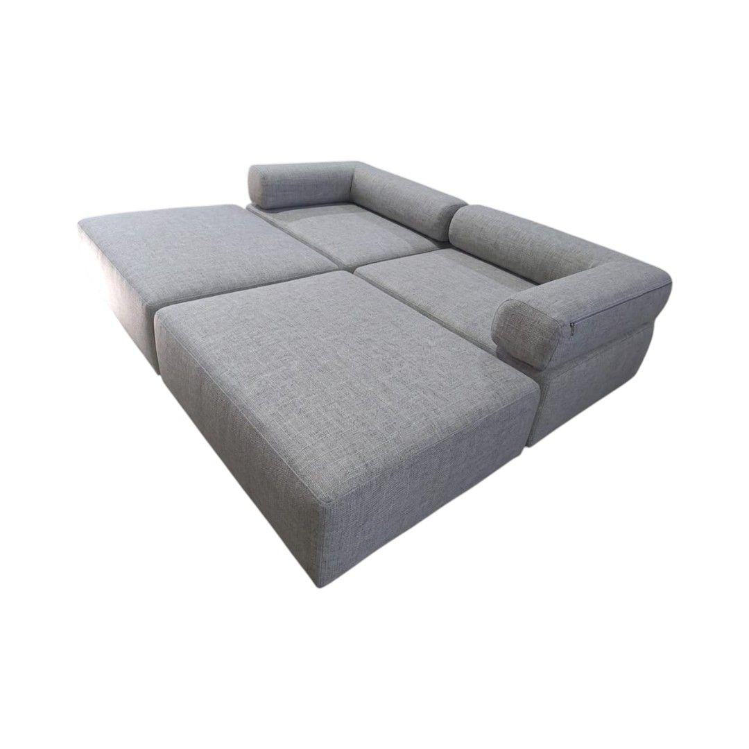SOFA CAMA ARKOS DOS CUERPOS EN LINO GRIS CLARO-2