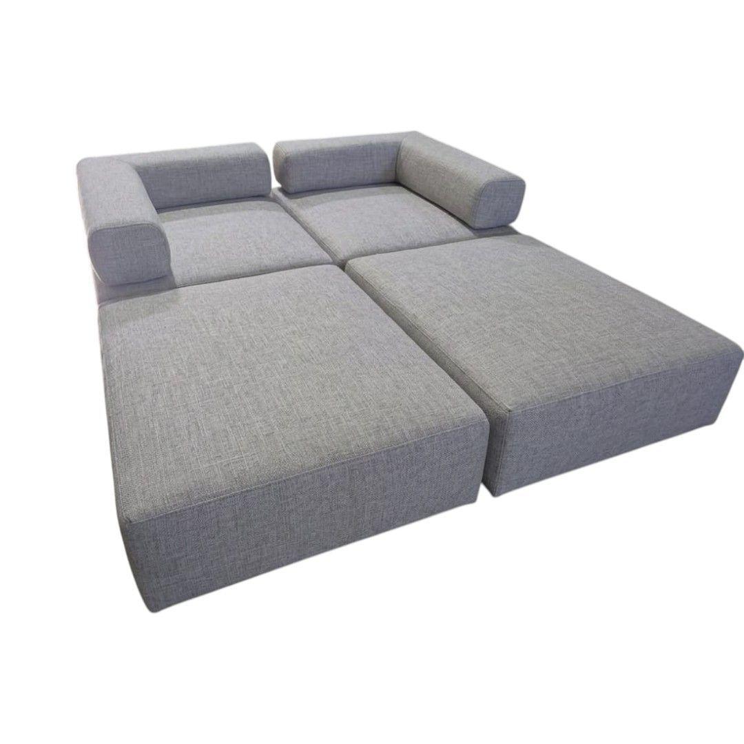 SOFA CAMA ARKOS DOS CUERPOS EN LINO GRIS CLARO-3