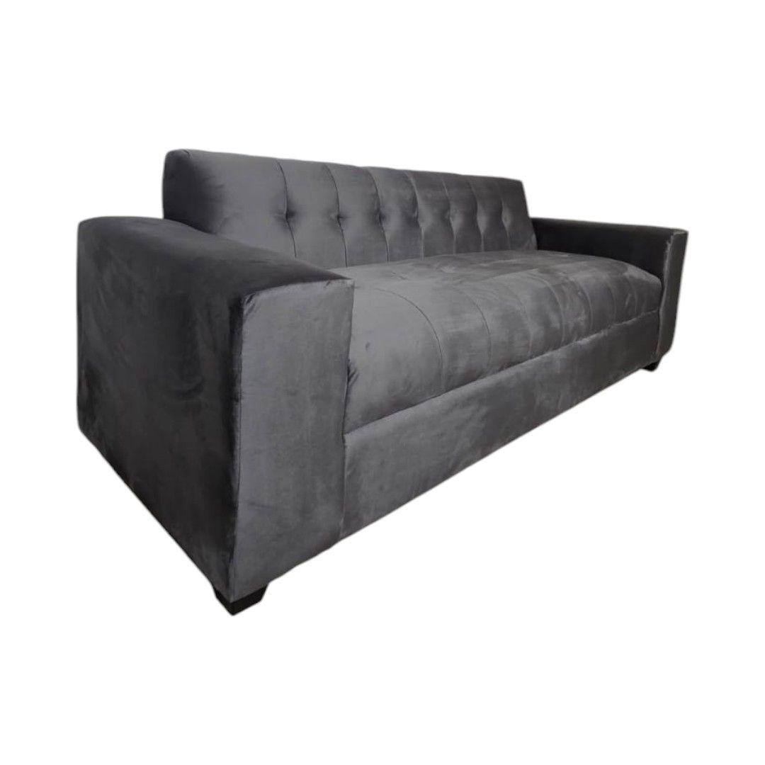 SOFA TRES CUERPOS FELPA GRIS OSCURO-3
