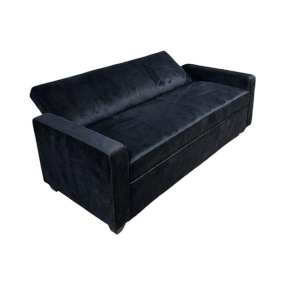 SOFA CAMA MILANO TRES POSICIONES FELPA NEGRA-2