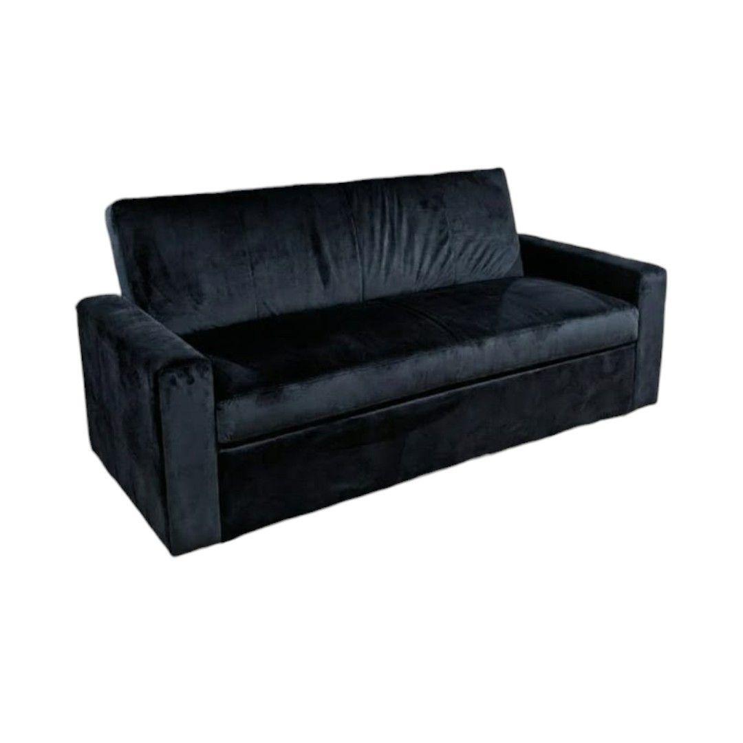 SOFA CAMA MILANO TRES POSICIONES FELPA NEGRA-3