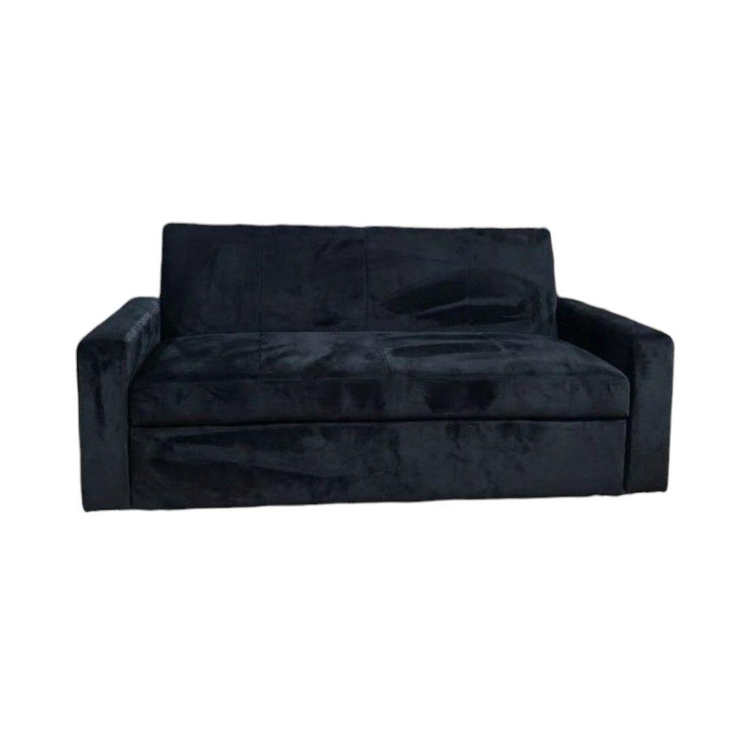 SOFA CAMA MILANO TRES POSICIONES FELPA NEGRA-4